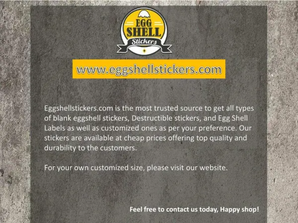 Amazing custom stickers online at Eggshellstickers.com