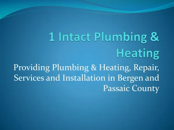 1 Intact Plaumbing & Heating
