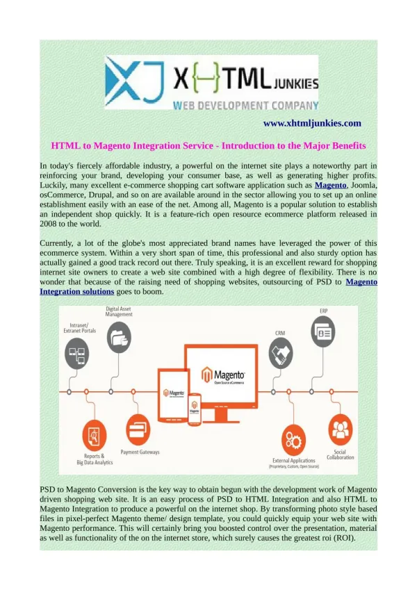 Html to magento integration service introduction to the major benefits