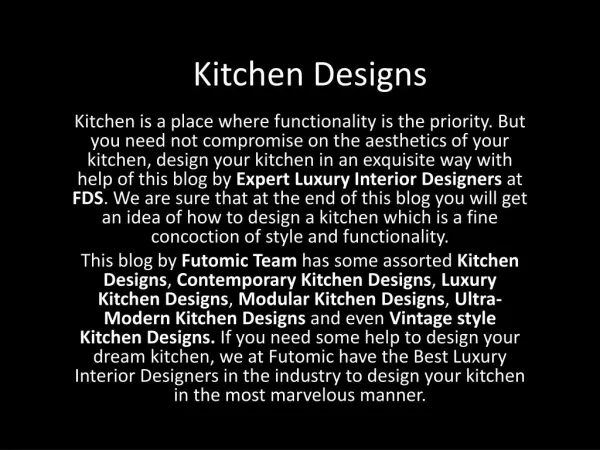 Modern Kitchen Designs