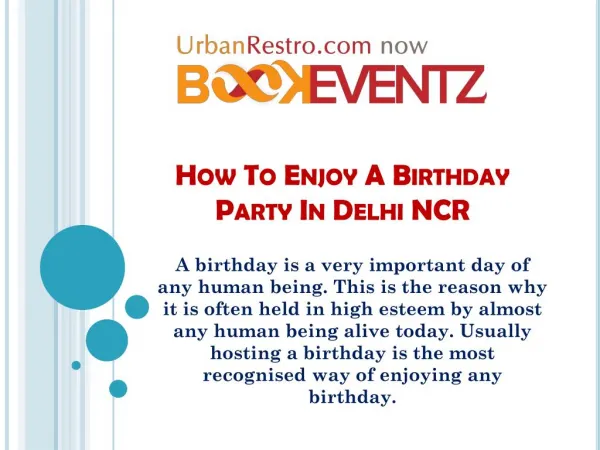 How to Enjoy a Birthday Party in Delhi NCR