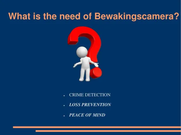 What is the need of Bewakingscamera?