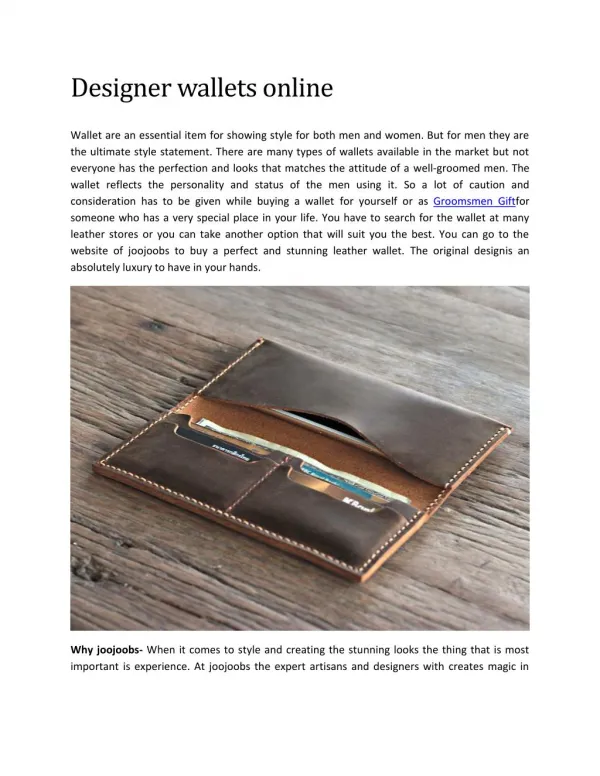 Designer wallets online
