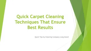 Quick and Easy Carpet Cleaning Techniques