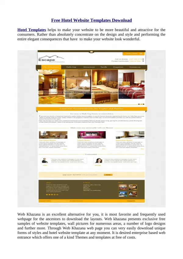 Free hotels website templates download