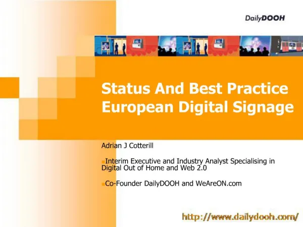 Status And Best Practice European Digital Signage