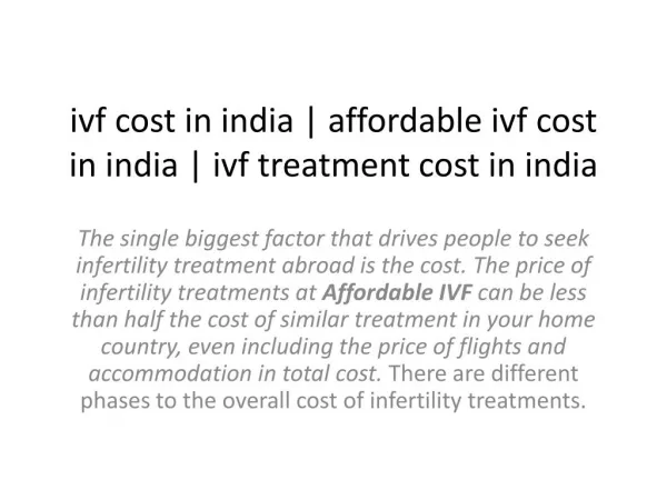 ivf cost in india, affordable ivf cost in india, ivf treatment cost in india