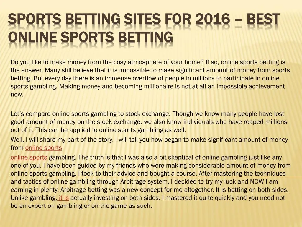 sports betting sites for 2016 best online sports betting