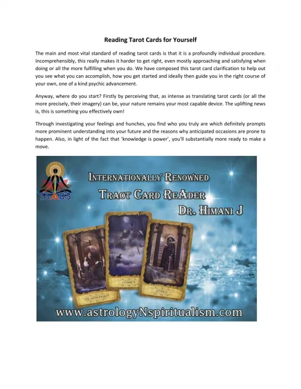 Tarot Reading Courses, Expert Tarot Card Reader
