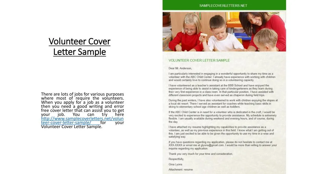 volunteer cover letter sample