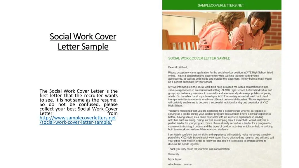 social work cover letter sample
