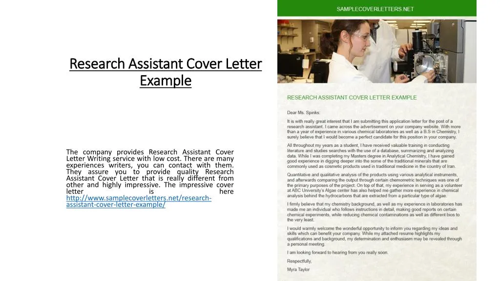 presentation letter research assistant