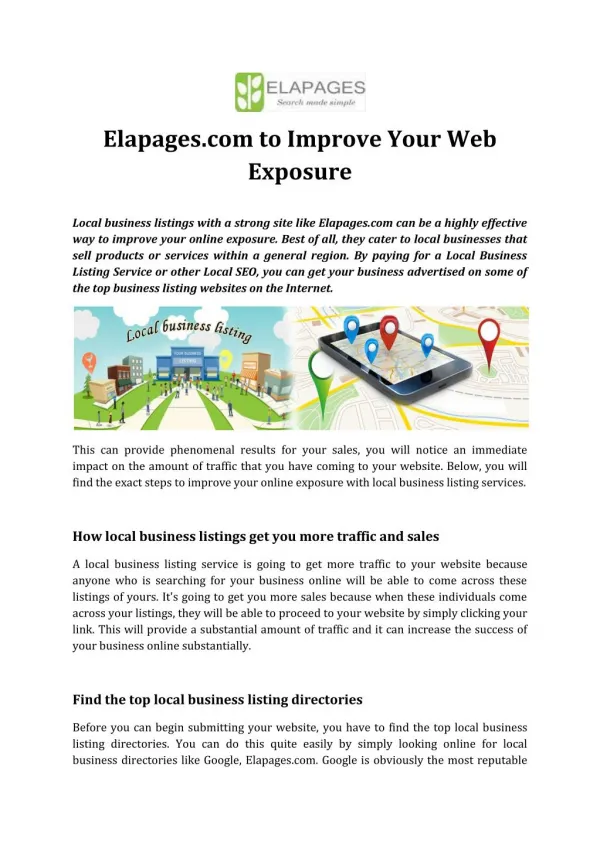Elapages.com to Improve Your Web Exposure