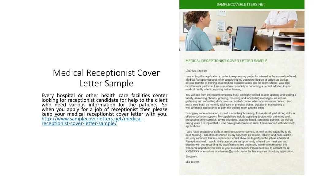 medical receptionist cover letter sample