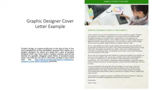 Graphic Designer Cover Letter Example