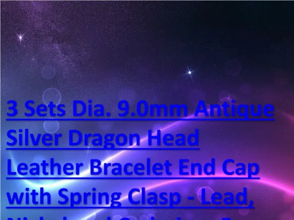 3 Sets Dia. 9.0mm Antique Silver Dragon Head Leather Bracelet End Cap with Spring Clasp - Lead, Nickel and Cadmium Free