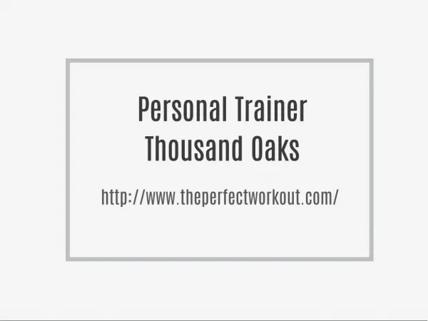 Personal Trainer Thousand Oaks