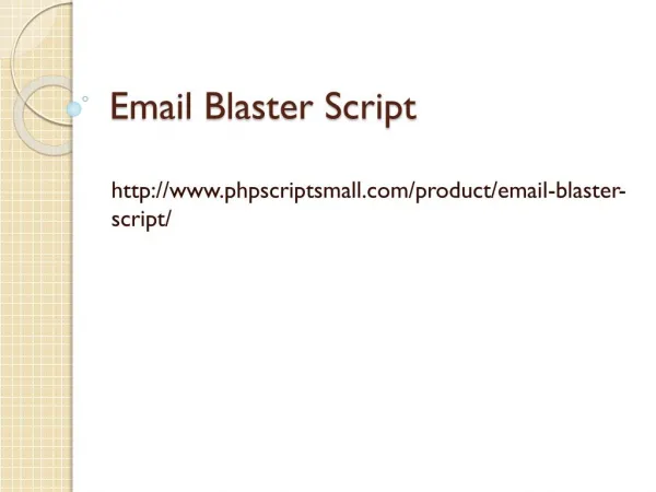 Email Blaster Script