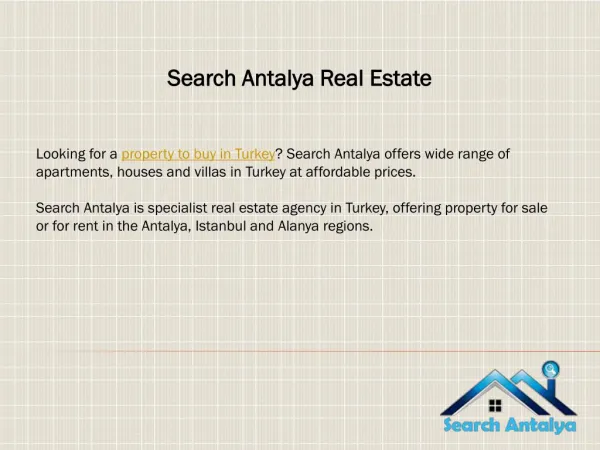 Search Antalya Real Estate
