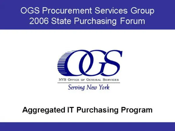 Dawn Curley Procurement Services Group Office of General Services dawn.curleyogs.state.ny 518 473-2045