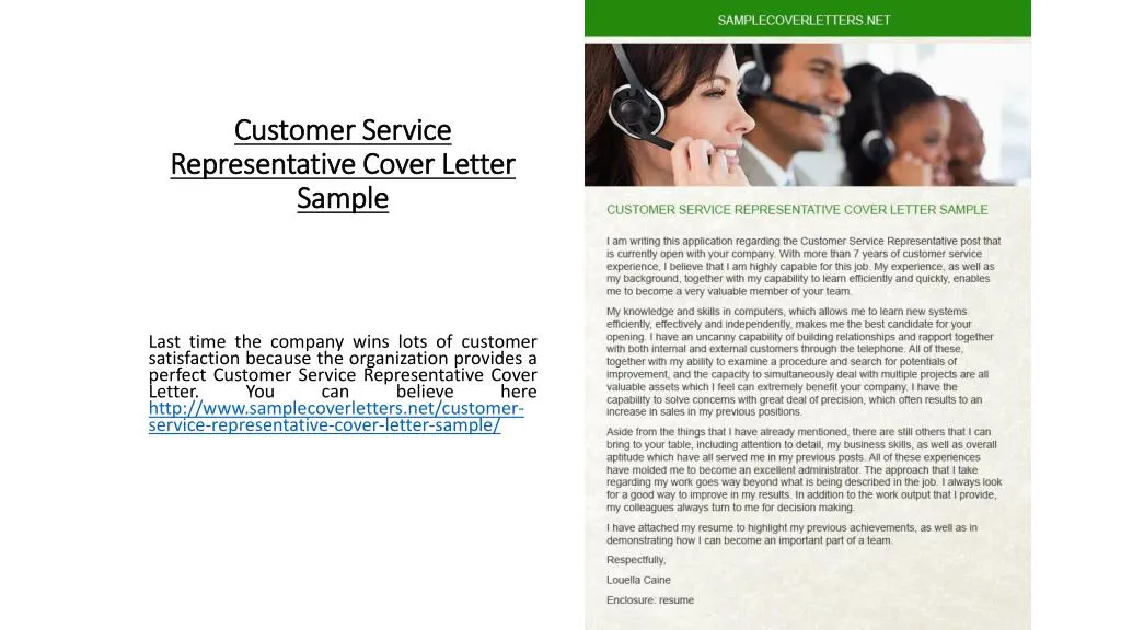 customer service representative cover letter sample