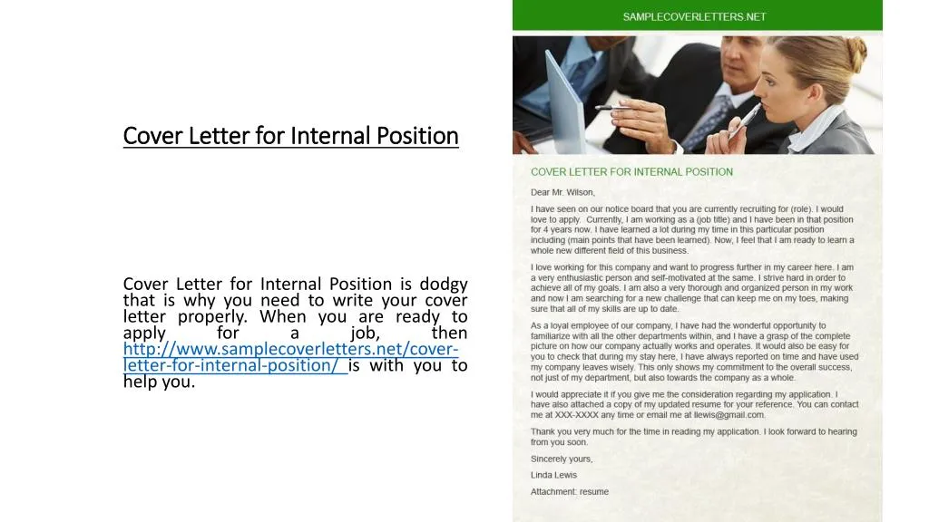 cover letter for internal position