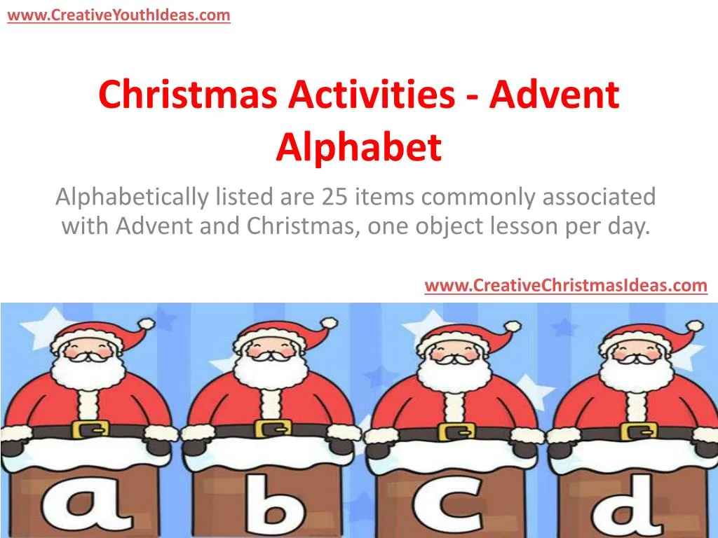 christmas activities advent alphabet