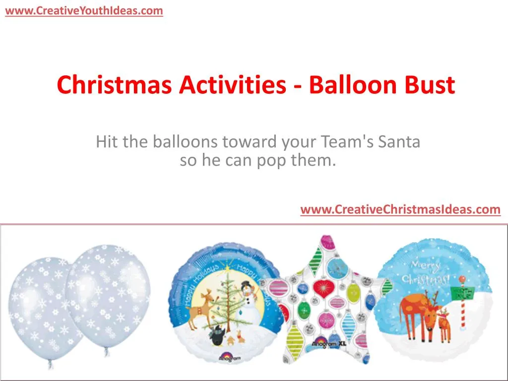christmas activities balloon bust
