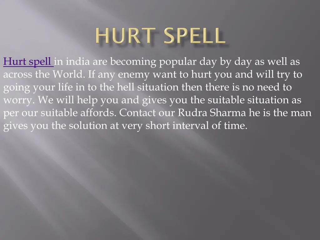 hurt spell