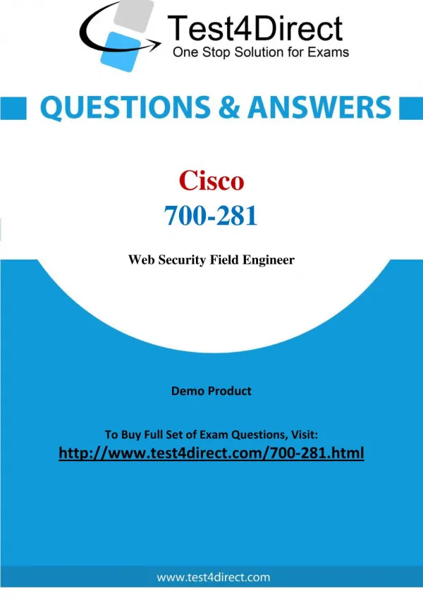 Cisco 700-281 Test Questions
