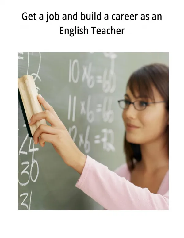 Get a Job and Build a Career as an English Teacher