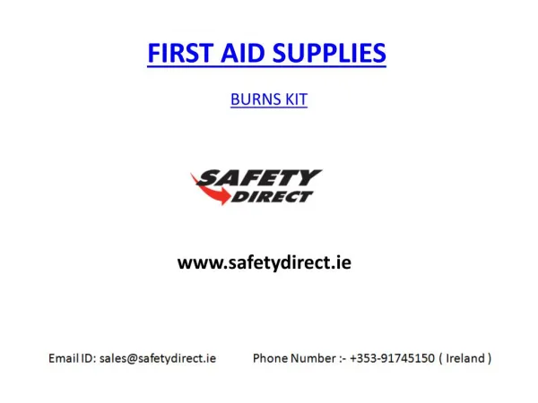 Burns Kit in Ireland at safetydirect.ie