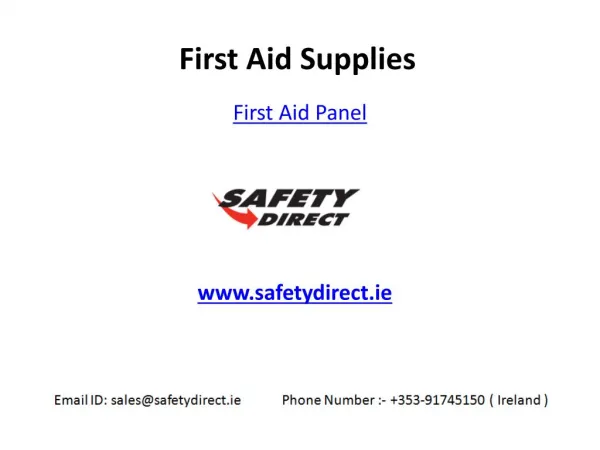 Standard First Aid Panel in Ireland at SafetyDirect.ie