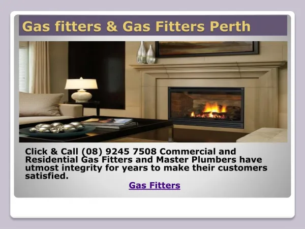 Gas Fitters & Gas Fitters Perth