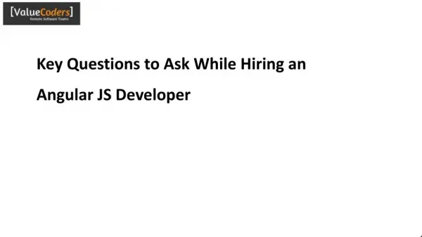 Key Questions to Ask While Hiring an Angular JS Developer