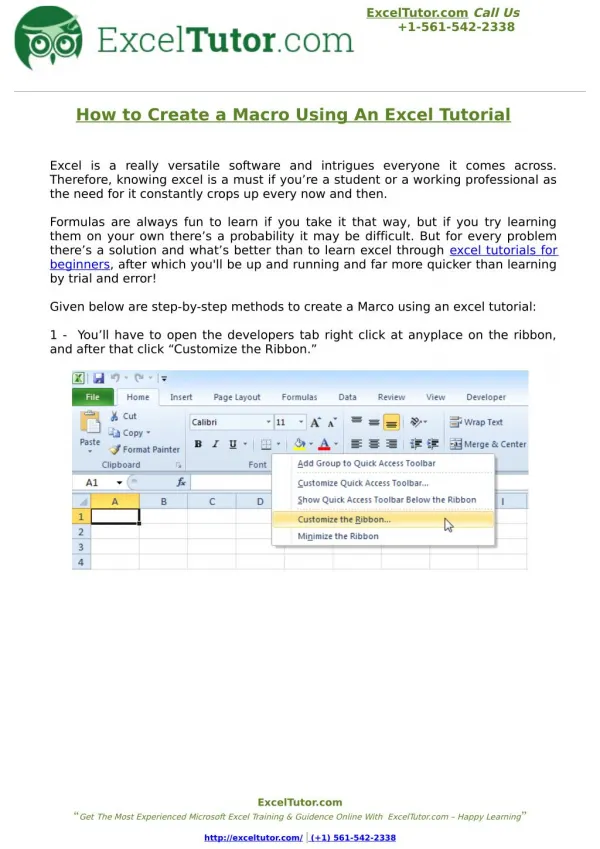 How to Create a Macro Using An Excel Tutorial