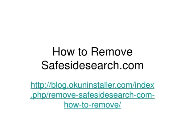 How to Remove Safesidesearch.com