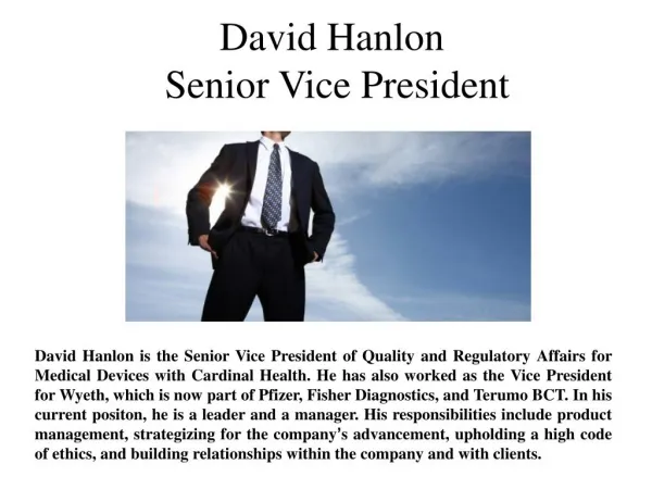 David Hanlon Senior Vice President