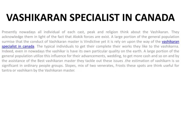 Best Vashikaran Specialist In Canada Gives You The Solution
