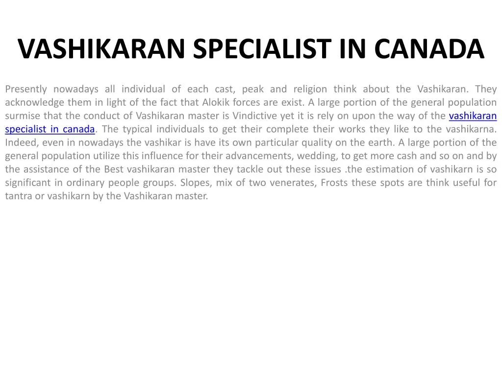 vashikaran specialist in canada