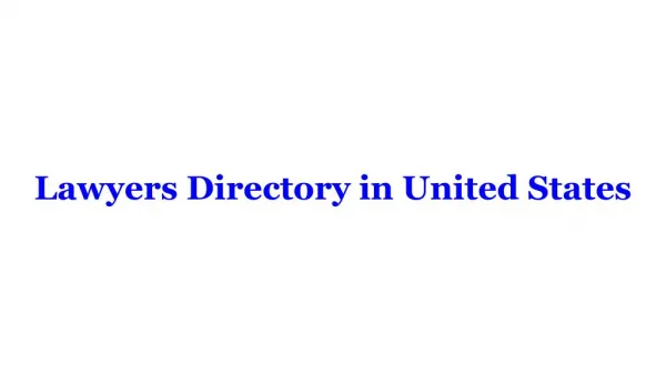 Lawyers directory United states