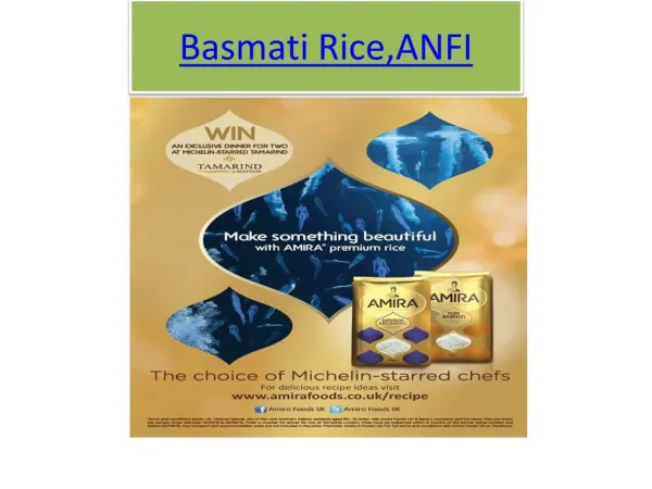 Amira Nature Foods Ltd (“ANFI”).basmati rice