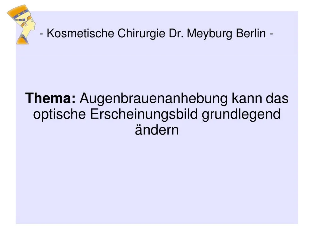 kosmetische chirurgie dr meyburg berlin