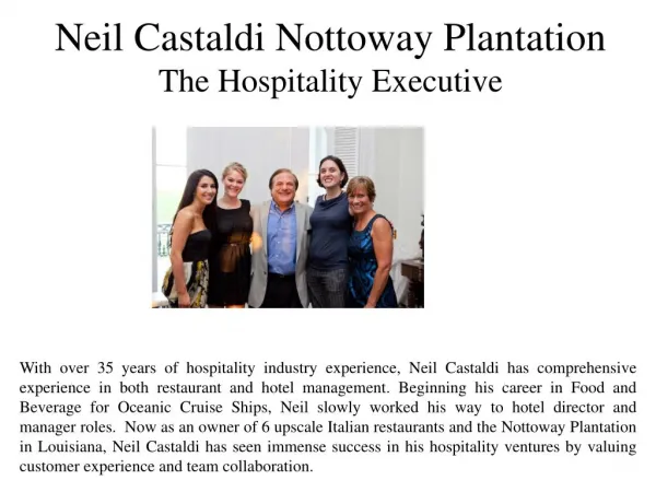 Neil castaldi of nottoway plantation the hospitality executive