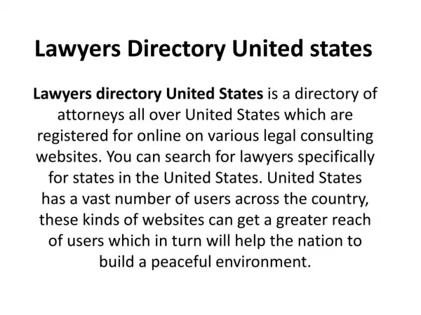 Lawyers directory united states