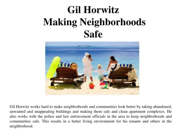 Gil Horwitz - Making Neighborhoods Safe