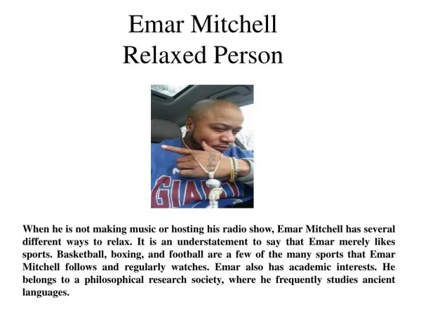 Emar Mitchell - Relaxed Person