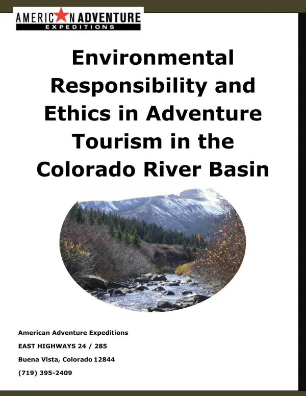 Environmental Responsibility and Ethics in Adventure Tourism in the Colorado River Basin