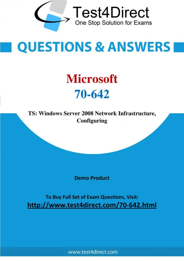 Microsoft 70-642 Test Questions