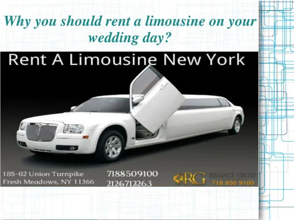 Reliance NY Group- A professional Limo Rental Service Provider